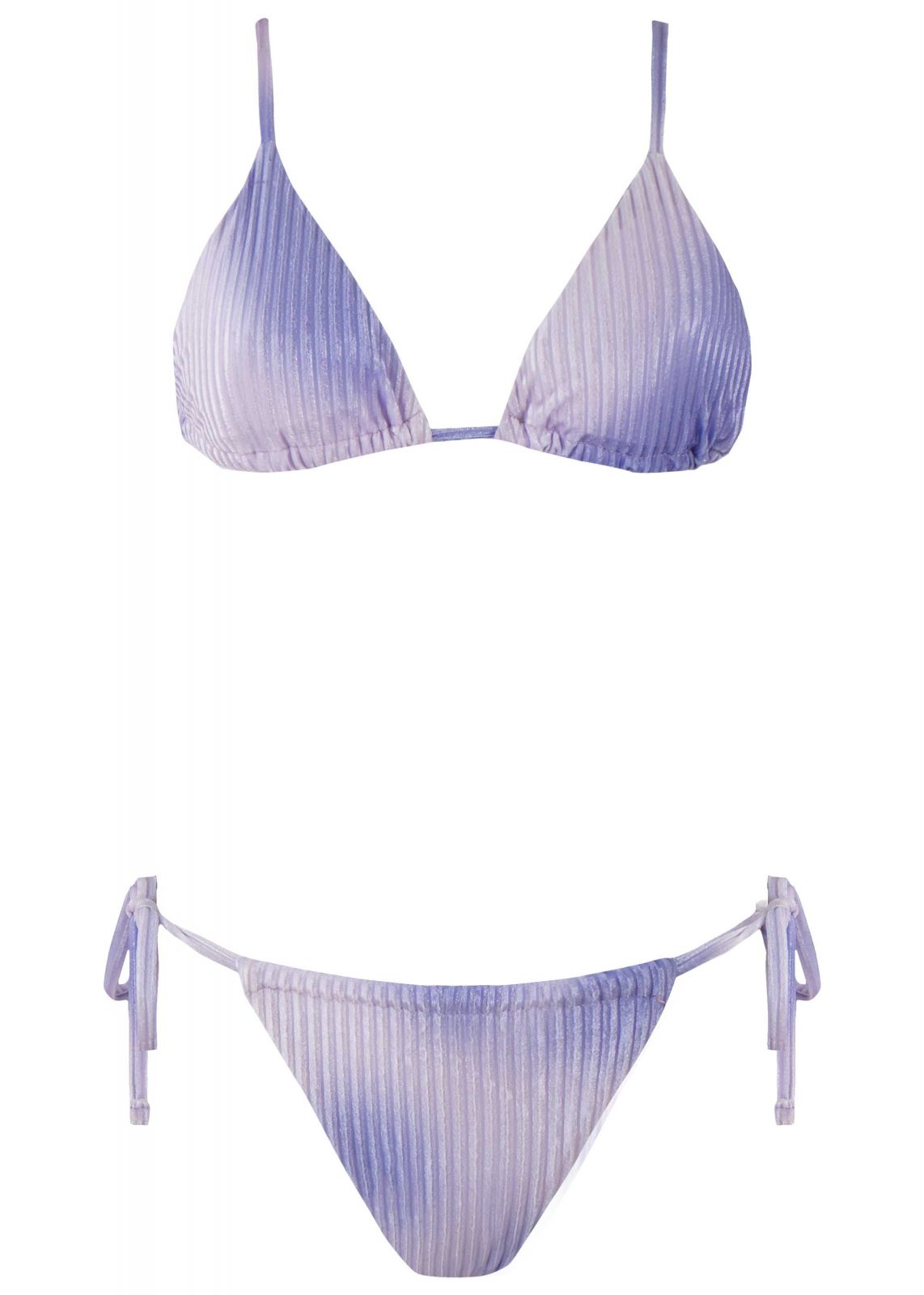 Σέτ μαγιό τριγωνάκι bikini brazilianne δετό tie-dye print. Καλύπτει Β Cup. ΛΙΛΑ