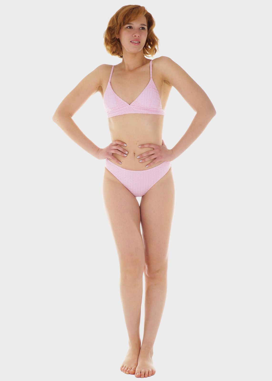 Γυναικείο σετ μαγιό bikini μονόχρωμο αποσπώμενη επένδυση slip κανονική γραμμή.Καλύπτει B Cup ΛΙΛΑ
