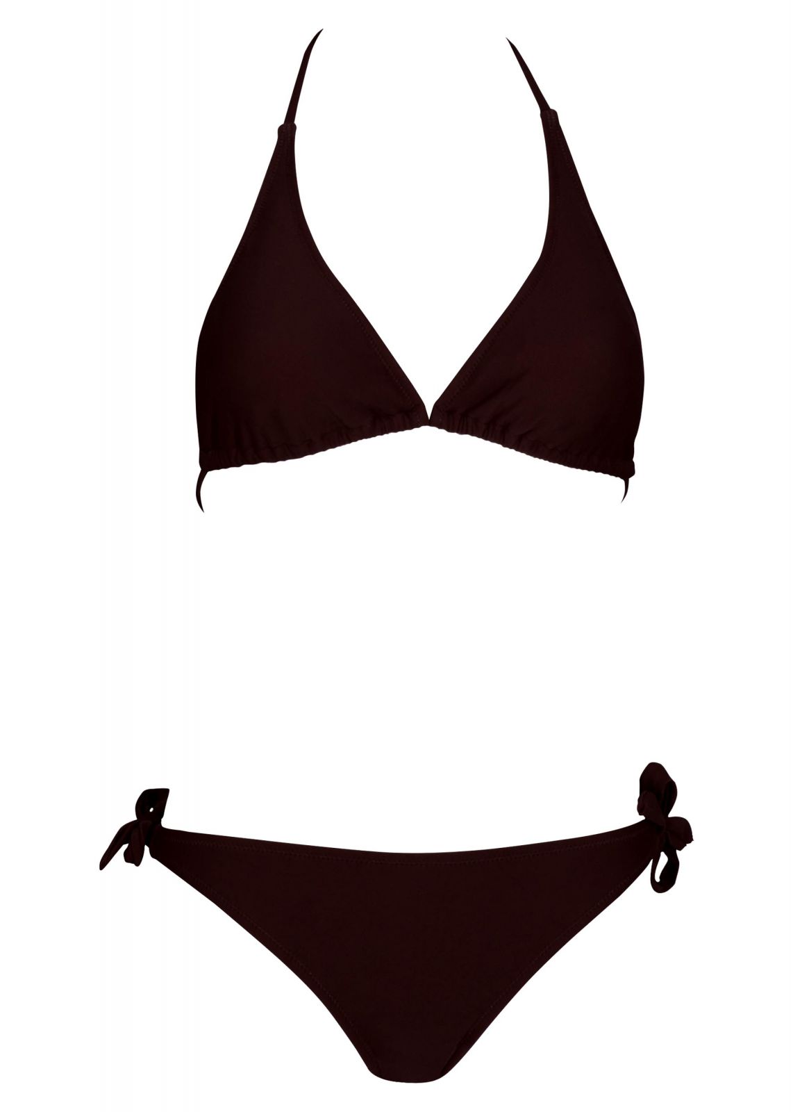 Γυναικείο set μαγιό τρίγωνο με ενίσχυση Bikini κανονική γραμμή. Καλύπτει B Cup. Swimwear Collection. ΜΑΥΡΟ