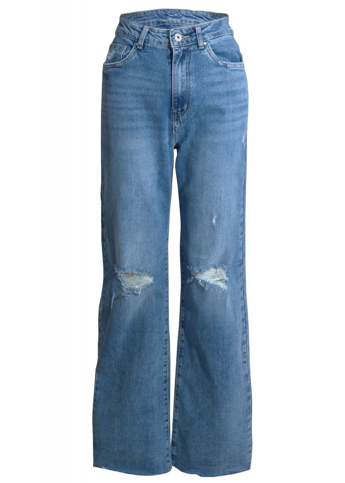 Γυναικεία παντελόνα jean με σκισίματα. Denim Collection.