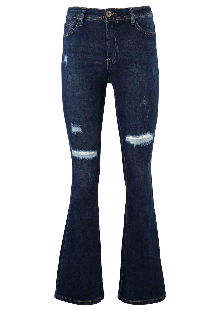 Γυναικεία jean παντελόνι bootcut σκιισίματα.Denim collection