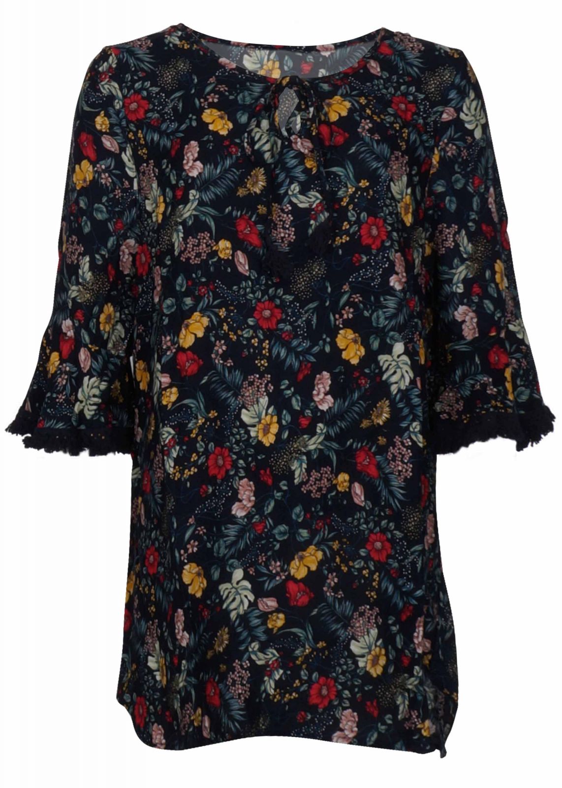 Γυναικείο καφτάνι φόρεμα παραλίας print floral. Beachwear Collection. NAVY
