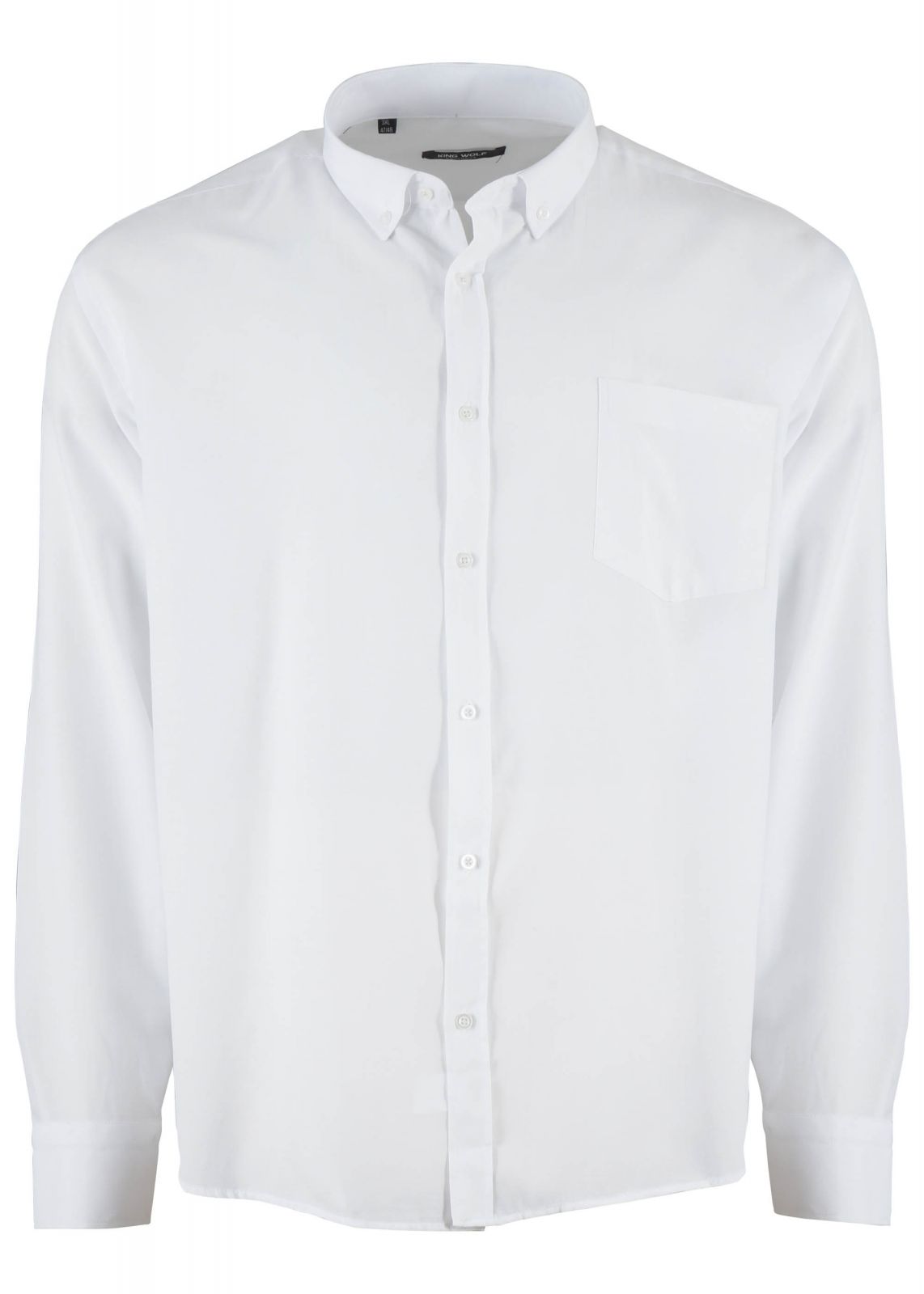 Aνδρικό πουκάμισο μονόχρωμο με τσεπάκι. Oversize Collection. ΛΕΥΚΟ