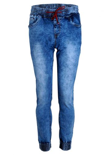 Ανδρικό παντελόνι jean ελαστικό ελαφριά ξεβάματα & λάστιχο μέση και κάτω. Denim Collection.