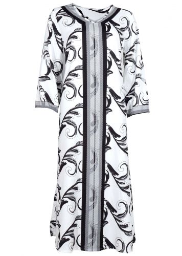 Γυναικείο κιμονό φόρεμα με V all-print.