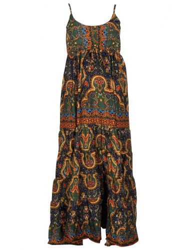 Γυναικείο φόρεμα maxi λεπτή ράντα αυξομειώμενη all print. Bohemia Style.