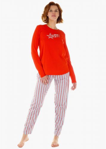 Γυναικεία ανοιξιάτικη πιτζάμα Vienetta "Dream it do it" παντελόνι με ρίγες