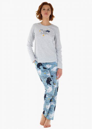 Γυναικεία πιτζάμα ανοιξιάτικη  Vienetta "Good night" all print παντελόνι