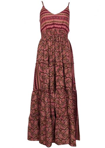 Γυναικεία φόρεμα maxi all print με βολάν. Bohemia Style.