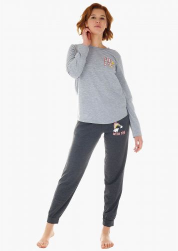 Γυναικεία πιτζάμα Vienetta "Forever" παντελόνι με λάστιχο. Plus Size Collection