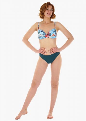 Γυναικείο σετ μαγιό bikini ενσωματωμένη ενίσχυση slip κανονική γραμμή.Καλύπτει C-D Cup