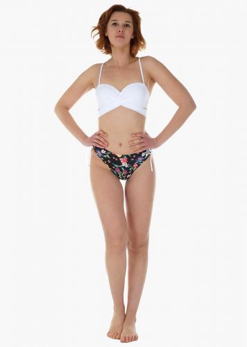 Γυναικείο σετ μαγιό bikini ενσωματωμένη push up ενίσχυση χιαστί μπροστινό δέσιμο slip κανονική γραμμή.Καλύπτει B-C CUP