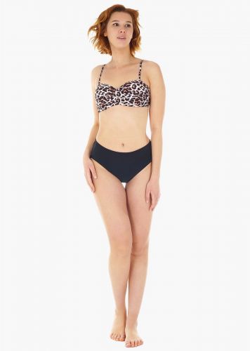 Γυναικείο σετ bikini all print ενσωματωμένη ενίσχυση slip ψηλόμεσο κανονική γραμμή.Καλύπτει  CUP