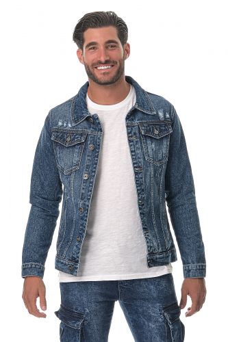 Ανδρικό jean jacket κουμπιά μπροστινές τσέπες. Denim Collection