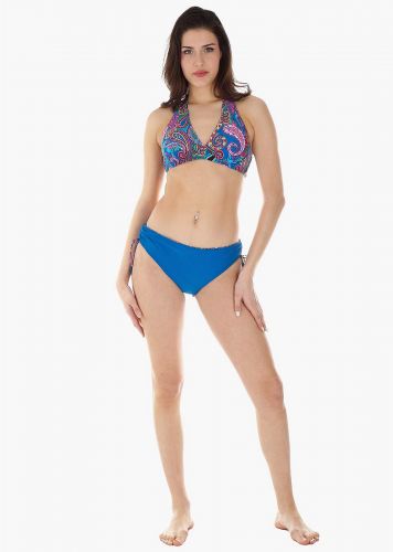 Γυναικείο σετ μαγιό bikini all print αποσπώμενη ενίσχυση slip κανονική γραμμή αυξομειώμενο πλαϊνό.Καλύπτει C Cup