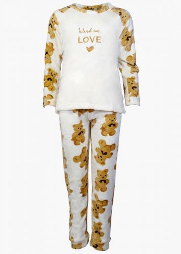 Γυναικεία πιτζάμα σετ coral fleece "Teddy Bear".Homewear Collection