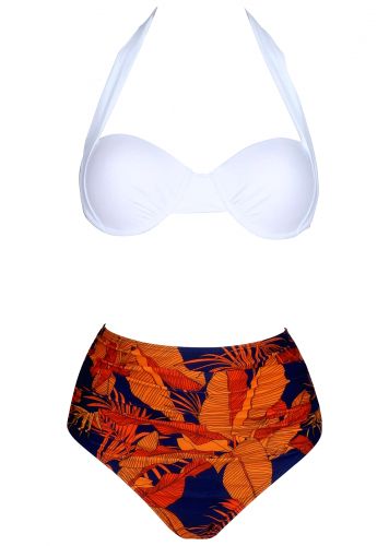 Γυναικείο set μαγιό με ελαφριά ενίσχυση bikini ντραπέ ψηλόμεσο. Καλύπτει B Cup. Swimwear Collection.