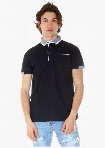 Ανδρική μπλούζα τύπου polo με τσέπη σε Oversize γραμμή.