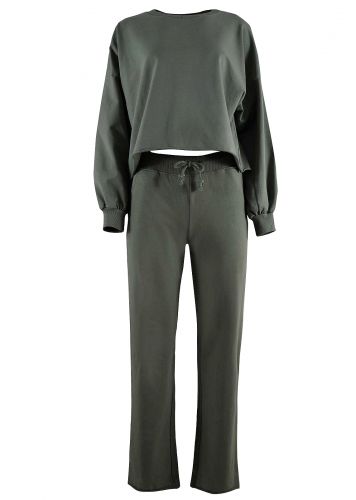 Γυναικείο Σέτ Φόρμας μπλούζα λαιμόκοψη παντελόνι ίσια γραμμή.