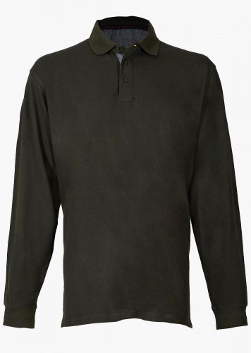 Ανδρική μπλούζα τύπου polo μονόχρωμη μακρύ μανίκι.Oversize Collection
