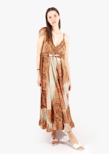 Γυναικείο φόρεμα boho ρυθμιζόμενη τιράντα all print.