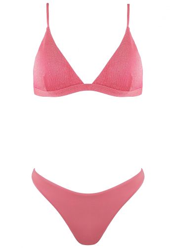 Γυναικείο set μαγιο lurex bra αποσπώμενη ενίσχυση bikini παρτό ψηλόμεσο.