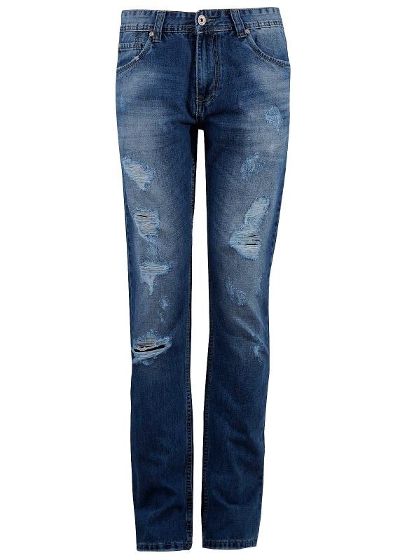 Ανδρικό παντελόνι jean ελαφριά ξεβάμματα & σκισίματα ίσια γραμμή. Denim Collection.