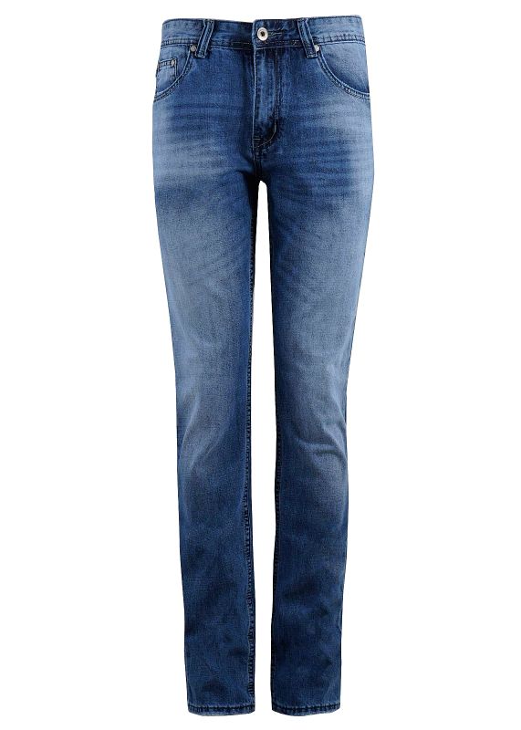 Ανδρικό παντελόνι jean ελαφριά ξεβάμματα ίσια γραμμή. Denim Collection.