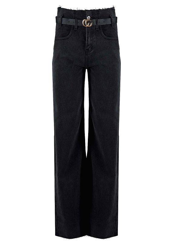 Γυναικεία παντελόνα jean ψηλόμεση με ζωνάκι. Denim collection.