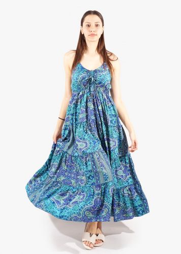 Γυναικείο φόρεμα boho all print ρυθμιζόμενη τιράντα