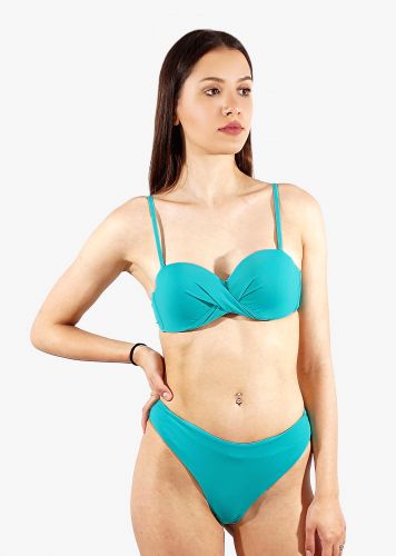 Γυναικείο σετ μαγιό μονόχρωμο bra αποσπώμενες τιράντες ενσωματωμένη επένδυση bikini brazil. Καλύπτει B CUP.