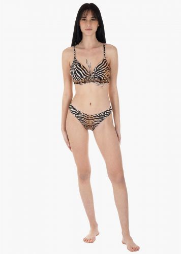 Γυναικείο σετ μαγιό bikini animal  print ενσωματωμένη ενίσχυση slip κανονική γραμμή. Καλύπτει B-C CUP