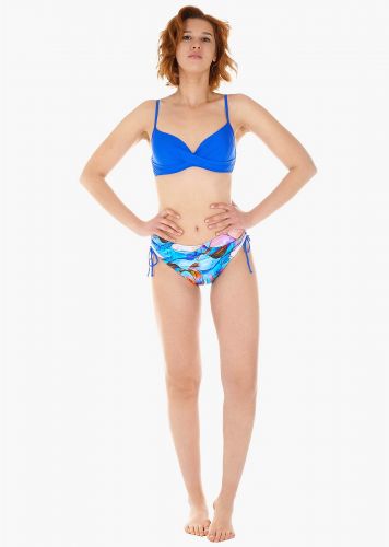 Γυναικείο σετ μαγιό bikini ενσωματωμένη ενίσχυση slip all print ψηλόμεσο.Καλύπτει C-D CUP