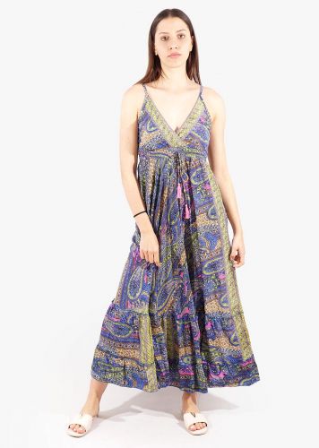 Γυναικείο maxi φόρεμα all print κρουαζέ .Bohemian Style