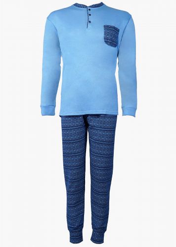 Ανδρική πιτζάμα σέτ μπλούζα τσεπάκι παντελόνι all print. Homewear Collection