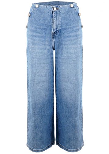 Γυναικεία παντελόνα jean διακοσμητικό κουμπί. Denim Collection.