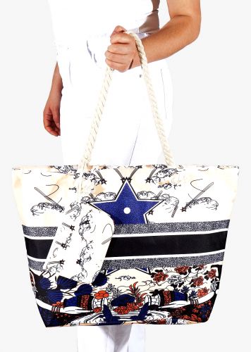 Γυναικεία τσάντα θαλάσσης all print & extra τσαντάκι. Summer Collection