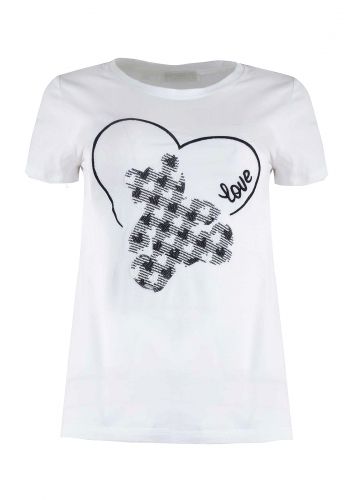 Γυναικείο tshirt με κέντημα Love. Casual Style.