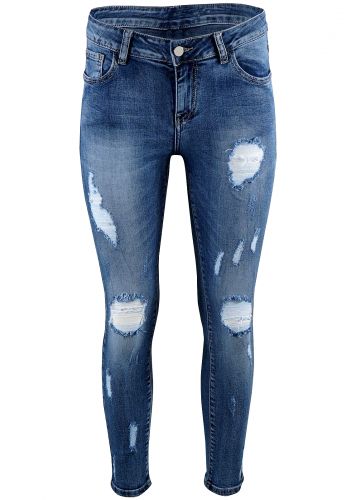 Γυναικείο jean παντελόνι ελαστικό skinny με σκισίματα